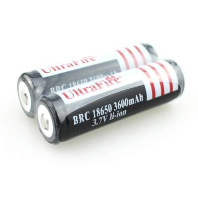 U-F BRC18650 3600mAh 3.7V Li-ion Rechargeable Battery with Protected PCB (1Pair)